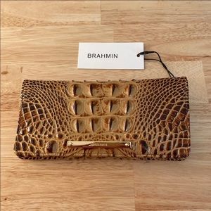 Brahmin Brown Croc-Embossed Wallet